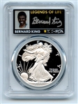 2023 W $1 Proof Silver Eagle PCGS PR70DCAM FDOI Legends of Life Bernard King