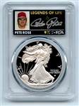 2023 W $1 Proof Silver Eagle PCGS PR70DCAM FDOI Legends of Life Pete Rose