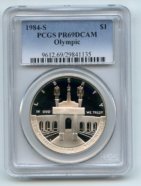 1984 S $1 Olympic Silver Commemorative Dollar PCGS PR69DCAM