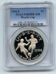 1994 S $1 World Cup Silver Commemorative Dollar PCGS PR69DCAM