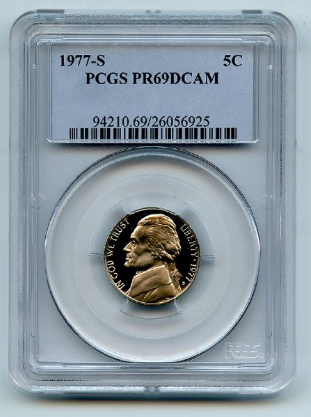 1977 S 5C Jefferson Nickel Proof PCGS PR69DCAM