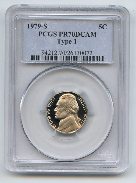 1979 S 5C Jefferson Nickel Proof PCGS PR70DCAM