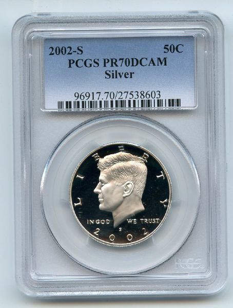 2002 S 50C Silver Kennedy Half Dollar PCGS PR70DCAM