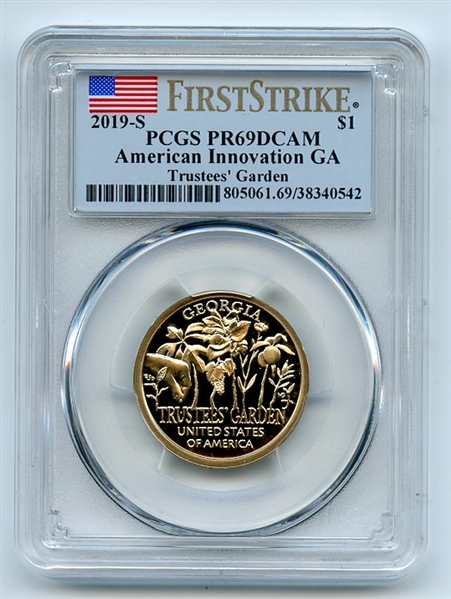 2019 S $1 American Innovation Dollar GA Trustees Garden PCGS PR69DCAM FS