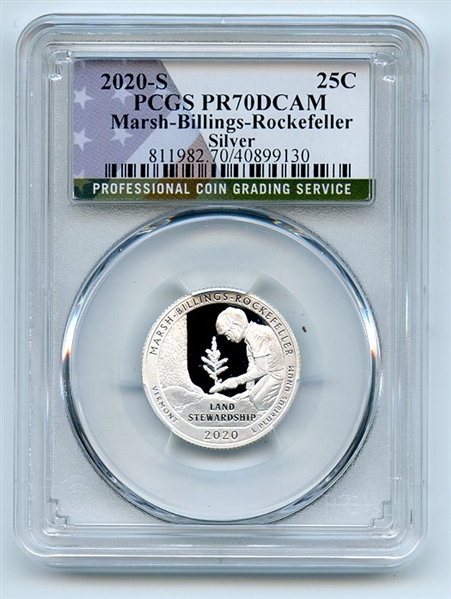 2020 S 25C Silver Marsh Billings Rockefeller Quarter PCGS PR70DCAM