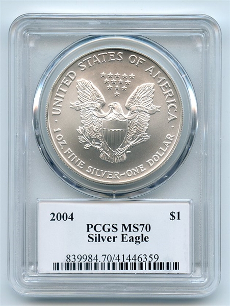 2004 $1 American Silver Eagle PCGS MS70 Fred Haise