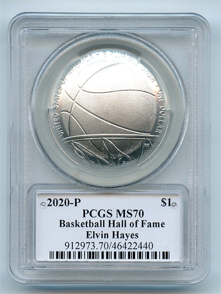2020 P $1 Basketball Hall of Fame HOF Commemorative PCGS MS70 Elvin Hayes