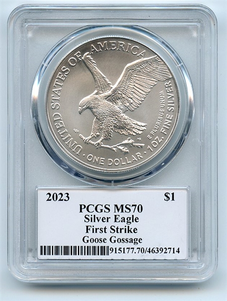2023 $1 American Silver Eagle 1oz PCGS MS70 FS Legends of Life Goose Gossage