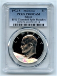 1972 S $1 Silver Ike Eisenhower Dollar Mint Error 15% clamshell Split Planchet PCGS PR69CAM