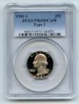 1981 S 25C Type 2 T2 Washington Quarter Proof PCGS PR69DCAM