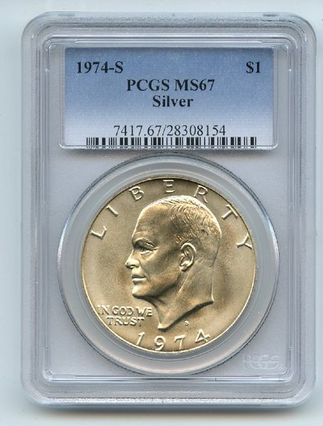 1974 S $1 Silver Ike Eisenhower Dollar PCGS MS67