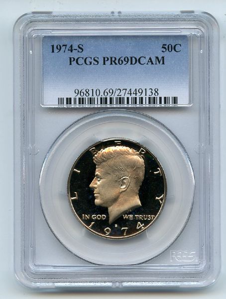 1974 S 50C Kennedy Half Dollar Proof PCGS PR69DCAM