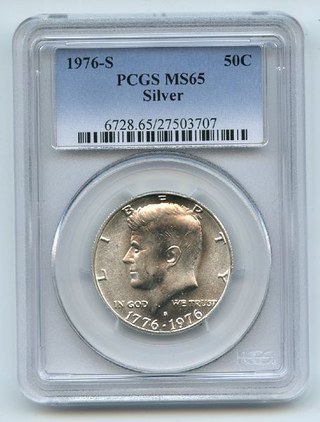 1976 S 50C Silver Kennedy Half Dollar PCGS MS65