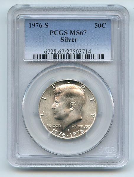 1976 S 50C Silver Kennedy Half Dollar PCGS MS67