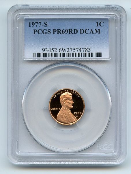 1977 S 1C Lincoln Cent Proof PCGS PR69DCAM