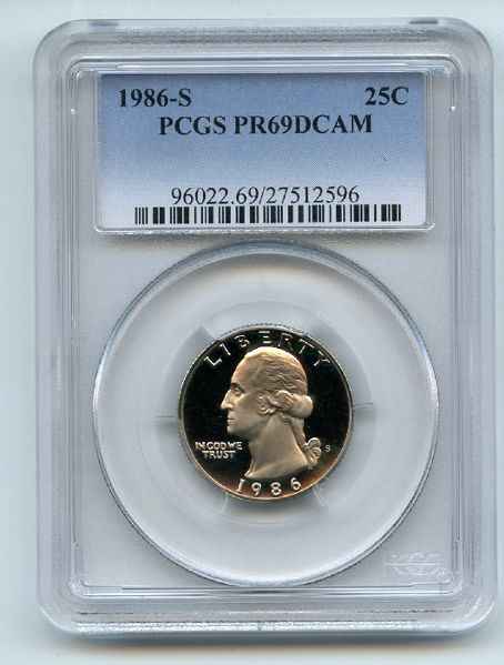 1986 S 25C Washington Quarter Proof PCGS PR69DCAM