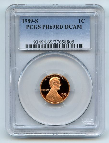 1989 S 1C Lincoln Cent Proof PCGS PR69DCAM