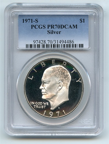 1971 S $1 Silver Ike Eisenhower Dollar Proof PCGS PR70DCAM