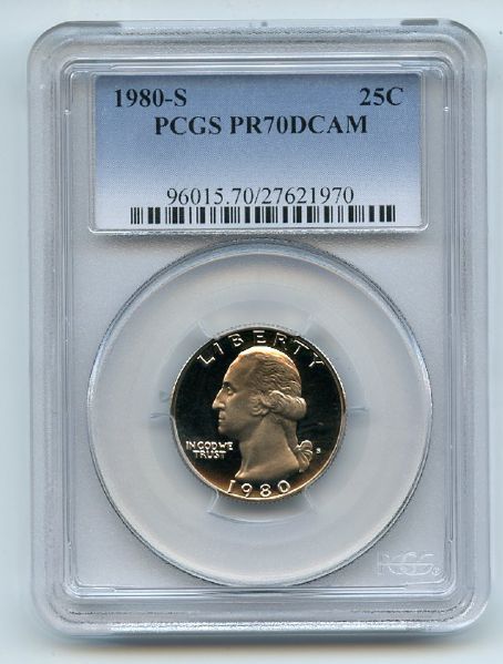 1980 S 25C Washington Quarter Proof PCGS PR70DCAM