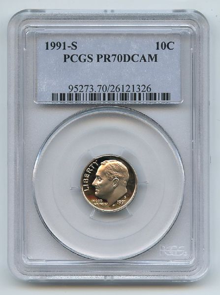 1991 S 10C Roosevelt Dime Proof PCGS PR70DCAM