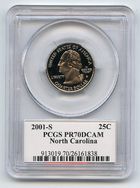 2001 S 25C Clad North Carolina Quarter PCGS PR70DCAM