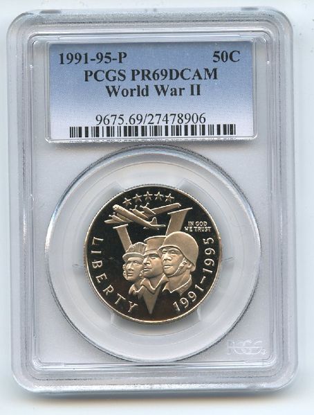 1993 P 50C World War 2 WWII Commemorative PCGS PR69DCAM