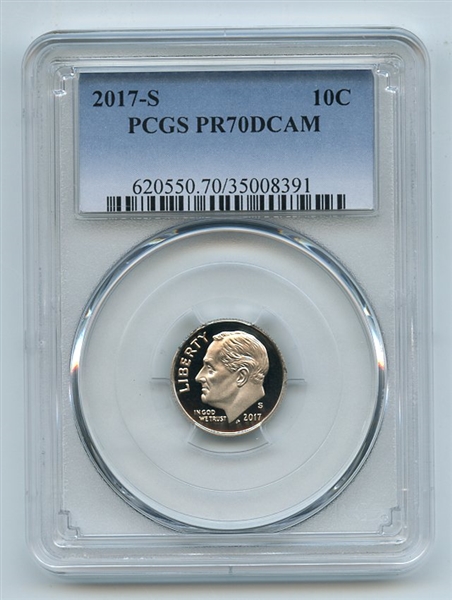 2017 S 10C Clad Roosevelt Dime PCGS PR70DCAM