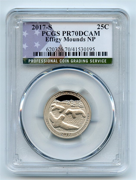 2017 S 25C Clad Effigy Mounds Quarter PCGS PR70DCAM