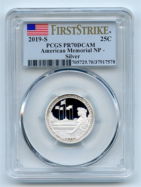 2019 S 25C Silver American Memorial Quarter PCGS PR70DCAM First Strike