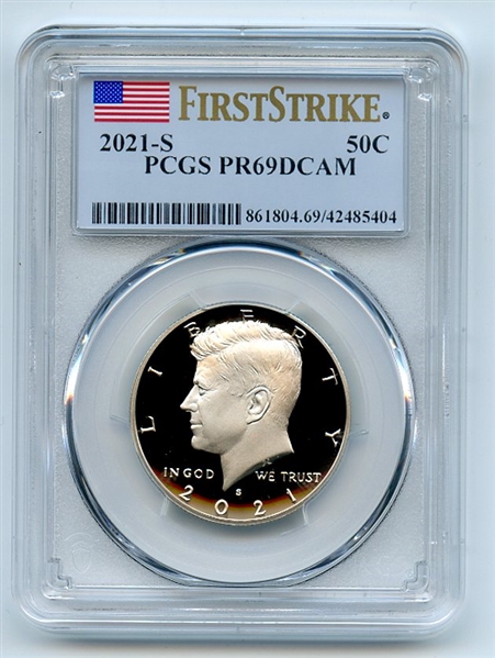 2021 S 50C Kennedy Half Dollar PCGS PR69DCAM First Strike