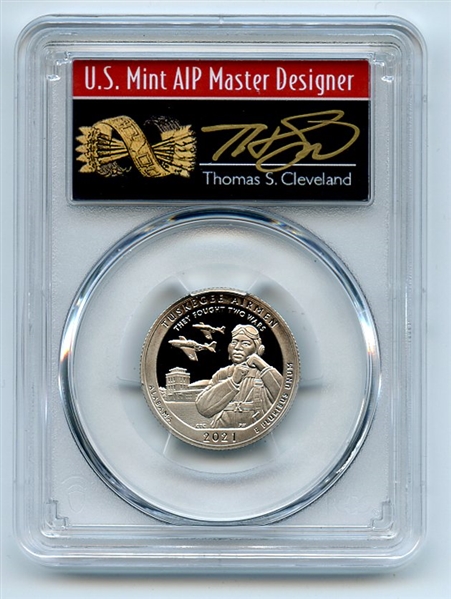 2021 S 25C Clad Tuskegee Airmen Quarter PCGS PR70DCAM FS Cleveland Arrows