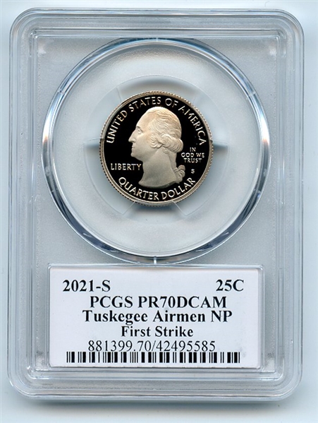 2021 S 25C Clad Tuskegee Airmen Quarter PCGS PR70DCAM FS Cleveland Arrows