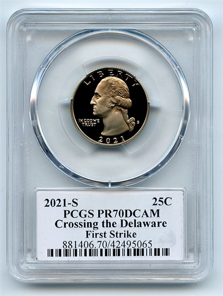 2021 S 25C Clad Crossing the Delaware Quarter PCGS PR70DCAM FS Cleveland Arrows