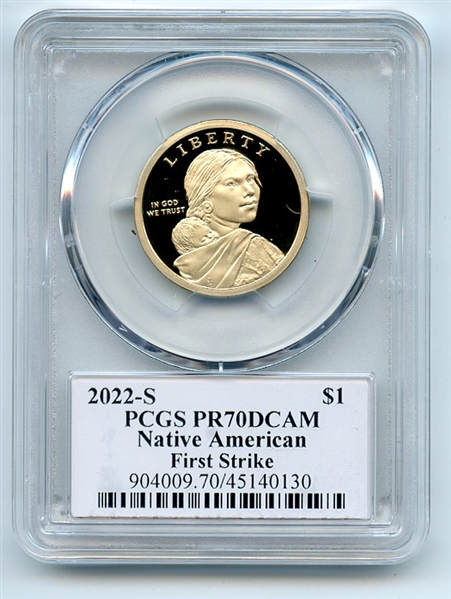 2022 S $1 Sacagawea Dollar PCGS PR70DCAM First Strike Leonard Buckley