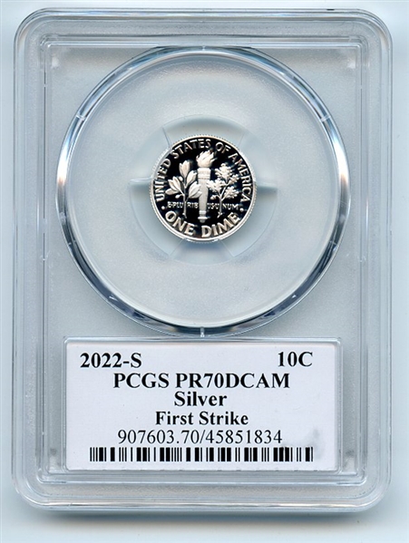 2022 S 10C Silver Roosevelt Dime PCGS PR70DCAM First Strike Leonard Buckley