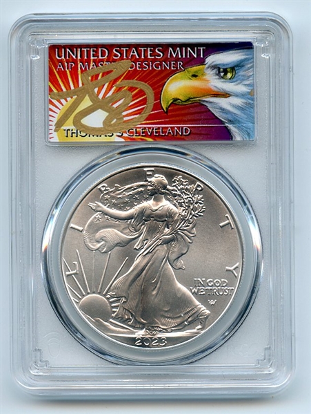 2023 $1 American Silver Eagle 1oz PCGS MS70 FS 1 of 500 Thomas Cleveland Eagle