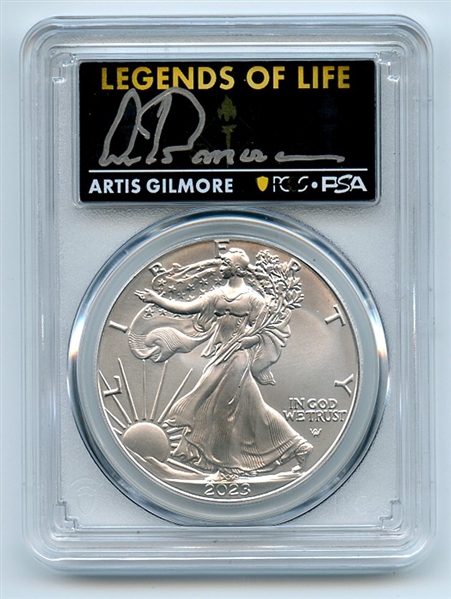 2023 $1 American Silver Eagle 1oz PCGS MS70 FS Legends of Life Artis Gilmore