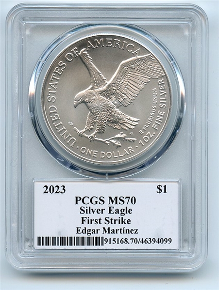 2023 $1 American Silver Eagle 1oz PCGS MS70 FS Legends of Life Edgar Martinez