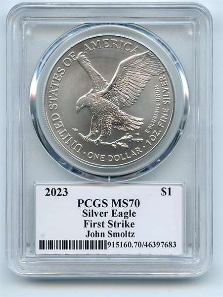 2023 $1 American Silver Eagle 1oz PCGS MS70 FS Legends of Life John Smoltz