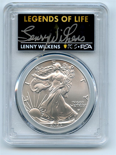 2023 $1 American Silver Eagle 1oz PCGS MS70 FS Legends of Life Lenny Wilkens