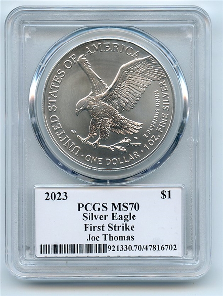 2023 $1 American Silver Eagle 1oz PCGS MS70 FS Legends of Life Joe Thomas