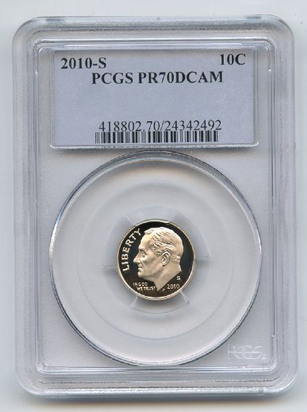 2010 S 10C Roosevelt Dime PCGS PR70DCAM