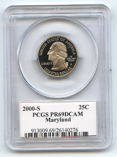 2000 S 25C Clad Maryland Quarter PCGS PR69DCAM