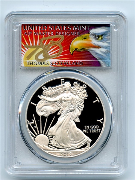 2010 W $1 Proof American Silver Eagle 1oz PCGS PR69DCAM Thomas Cleveland Eagle