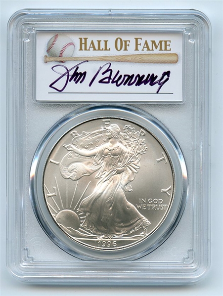 1996 $1 American Silver Eagle Dollar 1oz PCGS MS70 Jim Bunning