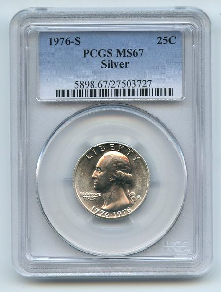 1976 S 25C Silver Washington Quarter PCGS MS67