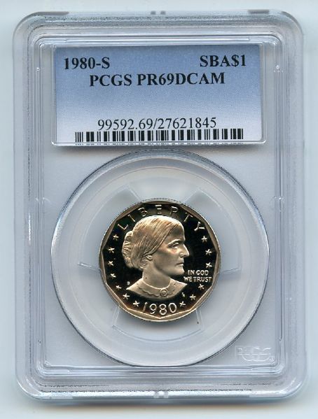 1980 S $1 SBA Susan B Anthony Dollar Proof PCGS PR69DCAM