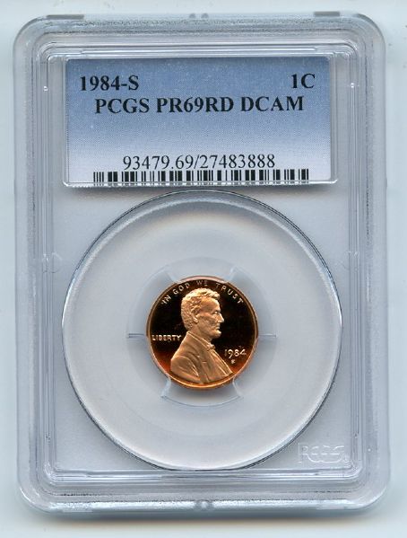 1984 S 1C Lincoln Cent Proof PCGS PR69DCAM