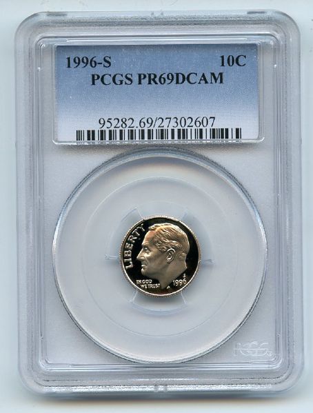 1996 S 10C Roosevelt Dime Proof PCGS PR69DCAM