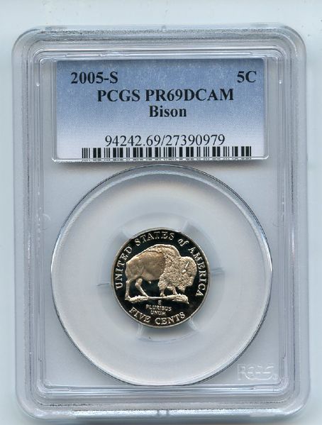 2005 S 5C Bison Jefferson Nickel PCGS PR69DCAM